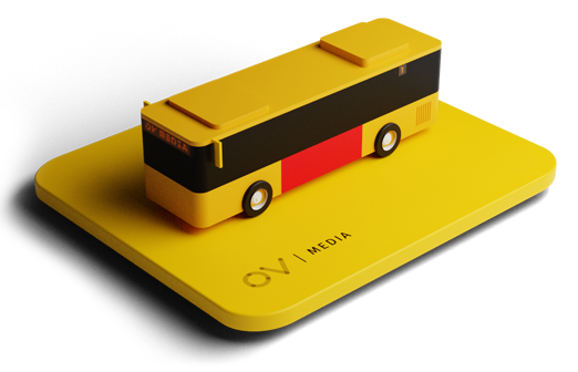 Isometrische kaart met bus illustratie